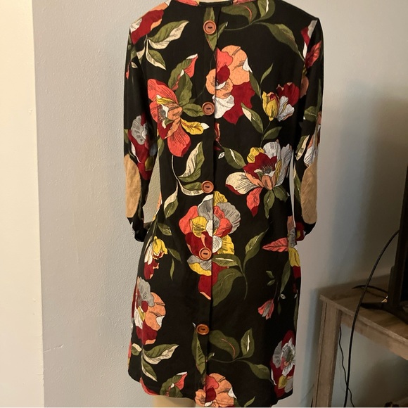 Available Angela Fashion Floral Cardigan S Elbow Pad Back Buttons Details Pocket - Picture 4 of 10